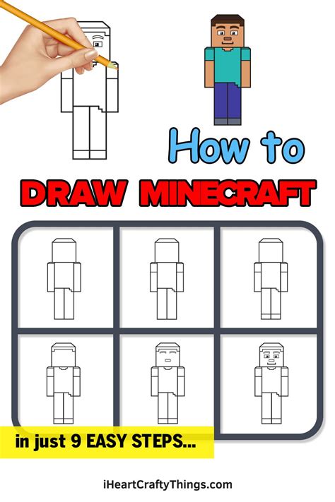 how to draw characters from minecraft|how to draw minecaft.